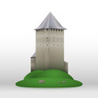 Vector castle on green hill