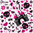 Vector: cute girlish aggressive pattern cute girlish aggressive pattern
