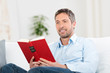 Portrait Mann Mit Buch