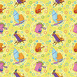 Vektor: Seamless, cartoon toy animals Seamless, cartoon toy animals