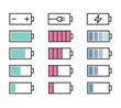 Battery icons set