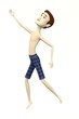 cartoon man in swimsuit - happy