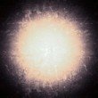 Ilustración: Foco de luz sobre pared de noche. Foco de luz sobre pared de noche.