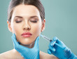 Beauty Woman face surgery close up portrait.
