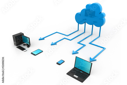 Illustration: Cloud computing. Cloud computing.