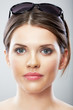 Beautiful young woman beauty close up face portrait