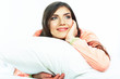 Woman sleep in white bed