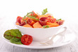 melon salad with tomato and ham