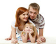Happy young family with child..