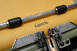 Agenda text on typewriter