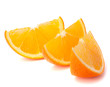 Three orange fruit segments or cantles