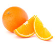 Whole orange fruit and his segments or cantles