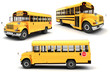 Illustration: 3d school bus on white background 3d school bus on white background