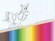 Dessin et crayons de couleur : cheval