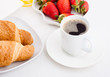 breakfast with coffee and croissant