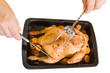 h baked chicken on roasting pan