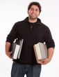 Happy young man with books