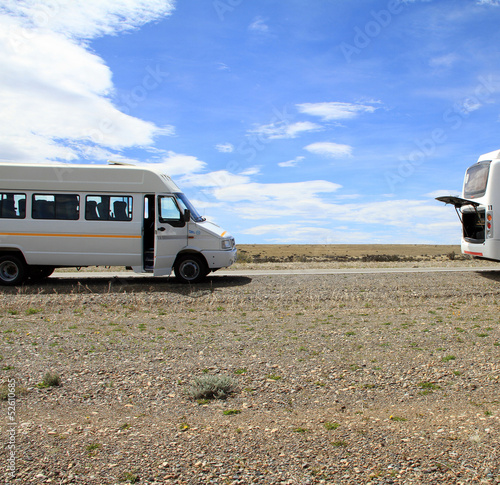 Photo: Minibus & Bus parking on Roadside Minibus & Bus parking on Roadside