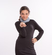 Young girl pointing