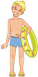 Little boy with a swimming circle