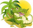 Vector: crocodile with a cocktail crocodile with a cocktail