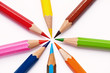multicolor pencils in circle