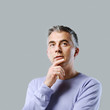 Mature man thinking