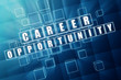 career opportunity in blue glass cubes