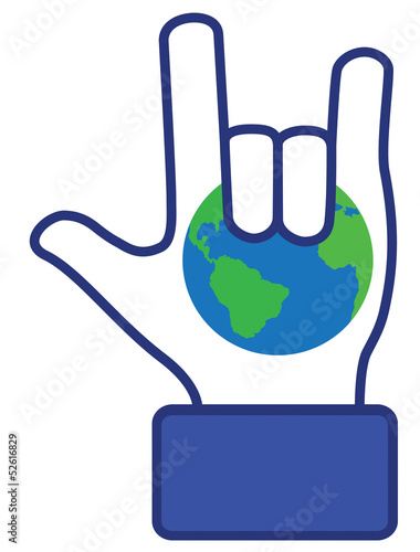 Vector: Hand love earth symbol (vector) Hand love earth symbol (vector)