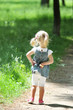 beautiful little girl on nature