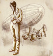 World between 1905-1949 - Airship pilot (full sized drawing)