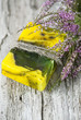 Handmade soap and dry lavender