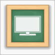 Vector: Blackboard with icon of a computer Blackboard with icon of a computer