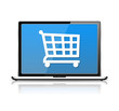 E-Commerce, Laptop with Icon of a Shopping Cart