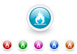 flames vector glossy internet icons set on white background