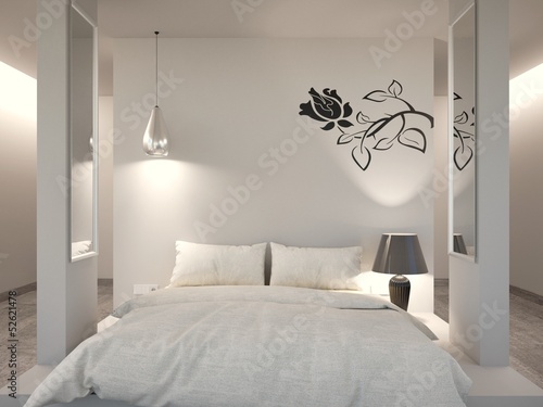 Illustration: White Modern Bedroom White Modern Bedroom