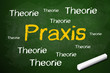 Illustration: Kreidetafel mit Praxis und Theorie Kreidetafel mit Praxis und Theorie