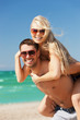 couple having fun on the beach