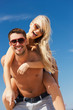 couple having fun on the beach