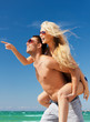 couple having fun on the beach