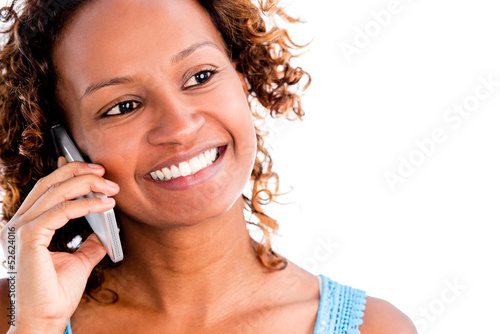 Photo: Happy woman on the phone Happy woman on the phone