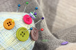 Buttons of different shapes, sizes and colors