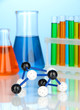 Molecule Model And Test Tubes ...