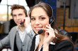Call center operators at work.