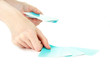 Hand with business cards. Concept: Business like poker game.