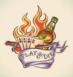 Play of die - tattoo design