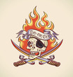 Skull of Pirate - tattoo design