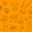 Seamless pattern with shopping pictures