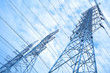 The power transmission towers of sky background
