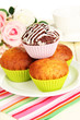 Sweet cupcakes close up